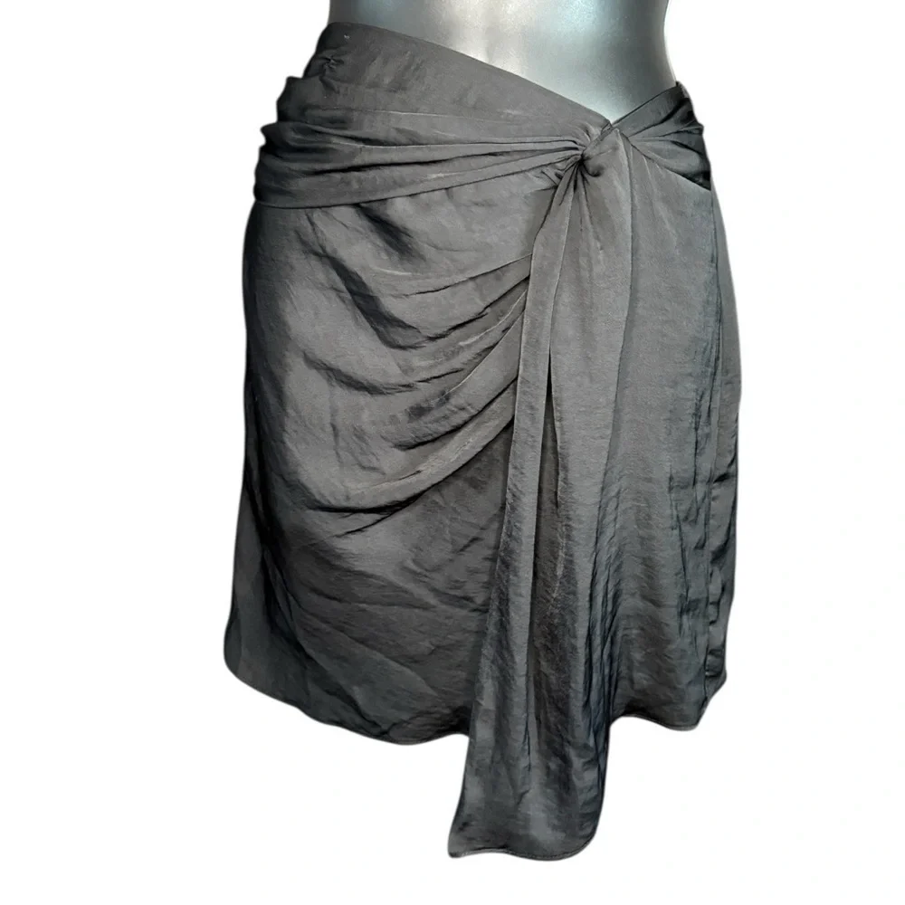 Naked Zebra women’s tie on the side and a draped, layered look black mini skirt - Picture 2 of 9